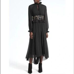 Banana Republic x Olivia Palermo Chiffon Tie-Neck Maxi Dress Size Small NWOT